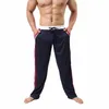 Men's Pants Joggers Fashion Striped Patchwork Color Contrast Sweatpants Drawstring Double Pocket Casual Lounge Home Wear Bottoms