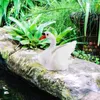 Garden Decorations Artificial Swan Model Lifelike Ornament Feather Bird For Patio Courtyard Pography Prop Outdoor