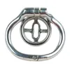 Piccolo dispositivo di castità maschile in acciaio inossidabile Ultimo design Gabbia per cazzi con anello per pene ad arco Giocattoli sessuali per uomini Blocco uretrale Gioco per adulti