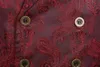 Vests Mens Red Gothic Steampunk Vest Double Breasted Paisley Jacquard Brocade Waistcoat 남자 결혼식 턱시도 조끼 남성 Chaleco Hombre