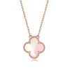 Fashion luxury Classic 4 Four Leaf Clover Necklaces Pendants Mother of Pearl Plated 18K Gold Rose for WomenGirl Valentine039s 7173706