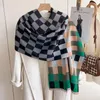 Sjaals Plaid Mode Winter Warm Kasjmier Sjaal Sjaal Vrouwen Bloemenprint Pashmina Dikke Wrap Vrouwelijke Poncho Echarpe Bufanda 2024