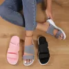 Pantoufles à la mode pour femmes, sandales décontractées en maille tricotée, chaussures plates de plage, tongs confortables, offre 43