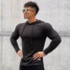 Men's T Shirts 2024 Vertical Pattern Casual Long Sleeve T-shirt Top Street Clothing Outdoor Fashion Slim Fit Pullover Hooded