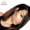 Perücken Honrin Hair Lace-Front-Perücke, kurzer Bob, Ombre-Farbe, vorgezupfter Haaransatz, peruanisches Jungfrau-Menschenhaar, gebleichte Knoten, volle Spitze-Perücke