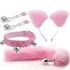 BDSM Toys Plush Sex Bondage Set Vuxna Spel SM Kit Whip Gag Nipple Clamps Fox Tail Anal Plug Role Spelar för par 240102