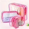 Other Festive & Party Supplies Clear Toiletry Bag Quart Size Women Men Travel Makeup Cosmetic Pocket Transparent Pvc Toiletries Drop D Dhy0K