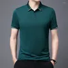 Polos pour hommes Mode Hommes Manches courtes Polos solides Été Séchage rapide Respirant Vêtements masculins Business Quotidien Casual Revers Tops amples