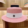 Chapéus de borda larga elegante barco chapéu verão ráfia mulheres palha sol plana fedoras com faixas coloridas intercambiáveis