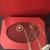 Klassieke ontwerper liefde kettingen dubbele ring hanger diamant dames ketting mode dames goud zilveren koppel met rode doos 2024 c2