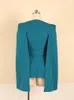 Jaquetas elegantes moda blazer feminino manga longa lapela capa split poncho escritório senhora capa jaqueta entalhada casaco para festa jantar workwear