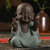 Buddha Statyes Little Monk Color Sand Ceramic Art Home Club Geomantic Decoration Figurine Te Pet Home Decoration Accessories 240102