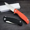 Rodamiento Shirog bolsillo Cuchillos plegables apertura Manual EDC TC4 mango de aleación de titanio con Clip D2 hoja cuchillo aleta de caza herramienta