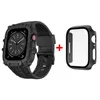 TPU Smart Strap Case för Apple Watch Band med härdad glasram 44mm 45mm Silicone Watch Bands for IWatch Series 12345678SE