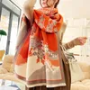 Foulards Écharpe d'hiver Fleur Cachemire Châle Femme Chaud Double Face Épais Foulard Lady Mode Bandana Femme Pashmina En Gros