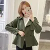 Kvinnors dikerockar 2024 Fashion Deersskin Velvet Coat Women Short Windbreaker Spring Autumn Outerwear Lady Casual Topps Cloak Suede Overcoat