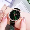 Womens high-grade light luxury fashion sweet fresh belt waterproof quartz watch montre de luxe gifts A15