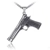 Rue pistolet pendentif collier antique Sier acier inoxydable pistolet modèle colliers hommes bijoux discothèque Hiphop Fine Dr Dhlge