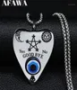 Hänghalsband 2021 Sun Moon Blue Eye Pentagram Wicca Rostfritt stål halsband Kvinnor Silverfärgsmycken krage acero inoxidab1404738