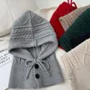 Berets Winter Gestrickte Hut Warme Verdicken Balaclava Imitation Kaschmir Schal Set Korea Schal Split Zubehör Pullover