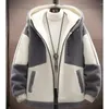 Erkek Ceketler Koreli Kış Zipper HARDIGAN COATE Polar Kalın Sıcak Yastıklı Jumper Ceket Yapay Kürk Lüks Erkek Giyim