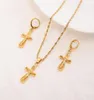 Jesús colgante collares pendientes 18 k oro amarillo fino lleno egipcio conjuntos mujeres Egipto jeroglíficos encanto Jewelry1530235