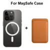 2 w 1 magnetyczny obudowa telefoniczna z skórzaną karty Portfer Uchwyt Magnes Magness Case dla Magsafe iPhone 15 14 13 12 11 Pro Max 12 11 Akcesoria telefonu komórkowego