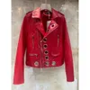 Leather Jacket Women Spring Women Clothing All-match Fashion Metal Circle Thinner PU Leather Jacket Women's Short Trend 231229