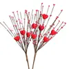 装飾的な花人工花束バレンタインデーハートシェイプレッドベリー家庭用装飾のための新生パーティーのためのリアル
