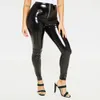 Calças femininas Faux Patent Leather Lápis Mulheres Casual Zip Brilhante PVC Leggings Escritório Senhora PU Bodycon Stretch Calças Personalizadas