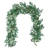 Decorative Flowers Artificial Eucalyptus Garland Long Faux Silk Vines With Willow Plant 5.9ft Leaves Wedding Decor