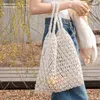 Storage Bags Cotton Rattan Luxury Designer Brands Ins Korean Style Bag Large Should Tote Handbag Summer Fashion Women Purses