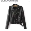 Women's Leather 2024 Arrival Brand Winter Autumn Motorcycle Jackets Yellow Jacket Women Coat Slim PU