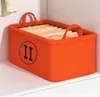 All-match Orange Storage Basket Cotton Linen Eva Thickened Fold Wardrobe Storage Basket Clothes Socks Sundries Storage Box