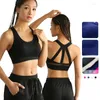 Tenue de yoga sans couture maille respirante soutien-gorge de sport à fort impact pour les femmes Racerback soutien-gorge entraînement culture hauts court Push Up