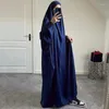 Abbigliamento etnico Semplice pianura Abaya Abito lungo musulmano Turchia Dubai Africa Ramadan Moda islamica Abito ampio da donna