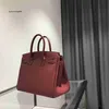 Borsa in vera pelle BK Borsa da donna in pelle con copricapo rosso vino di alta qualità di grande capacità