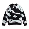 Men's Sweaters Printed Loose Round Neck Sweater Pullover Top Warm Autumn And Winter Ropa De Hombre Barata Y Envio Gratis