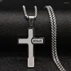 Pendant Necklaces Stainless Steel Christian JESUS CROSS For Men Jewelry Gold Color Chain Corrente Masculina