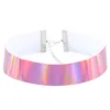 Chokers Laser Rainbow Leather Choker Necklace Cellars Morques For Women Fashion Slave Jewelry Gift Will and Drop Leverans smycken Neck Dh35y