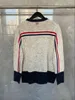 Men's Sweaters Fashion Sweater Red White Blue Striped Round Neck Pullover Women's Wool Casual Brand