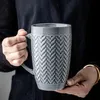600 ml Europa retro ceramiczna kawa kawa kreatywna biuro herbata napój pary pary pucha świąteczny prezent 240102
