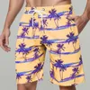Męskie szorty pływające pnie y2k młodzież prosta noga modna kokosowa druk drukujący luźne garnitur letnie hawajskie joggery na plaży