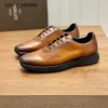 Berluti sapatos masculinos de couro formal berlut novos homens metro olita oxford scritto padrão vestido polido à mão rj op90