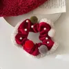 Haarschmuck Krawatte Samt Scrunchies Pferdeschwanzhalter Gummiband Dickdarm Koreanischer Stil Plüschball Perlenseil