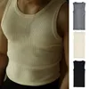 Canotte da uomo Canotte estive da uomo Canotte lavorate a maglia a coste senza maniche Slim Fit Activewear Top per fitness Tempo libero Streetwear