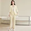 Women's Two Piece Pants UNXX Formal Uniform Designs Pantsuits With Jackets Coat Women Business Work Wear Professional Elegant Office Blazers