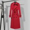 Raincoats Outwear Female High Quality Red Black Kaki Trench Women's Autumn Windbreaker OverKnee Casual Long Coat