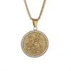 Hip Hop Ronde Vintage Dragon Slayer Hanger Ketting Legering 18K Echt Vergulde Mannen Sieraden