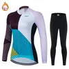 Kvinnor Winter Thermal Fleece Winter Cycling Clothing Långärmad tröja triathlon utomhus ridning cykelkläder Jersey240102